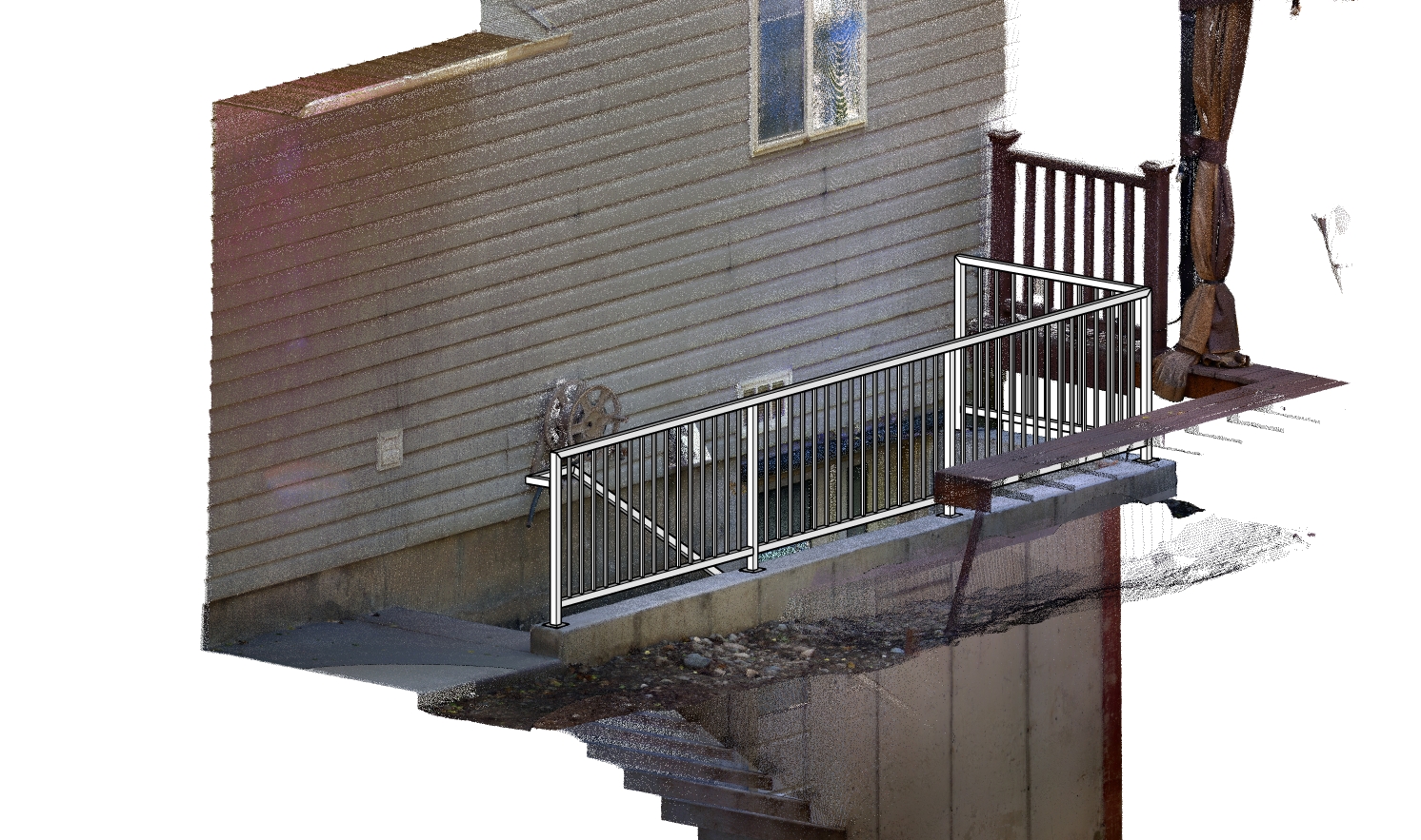 Custom steel shop drawings showing detailed fabrication geometry for stair and railing work.