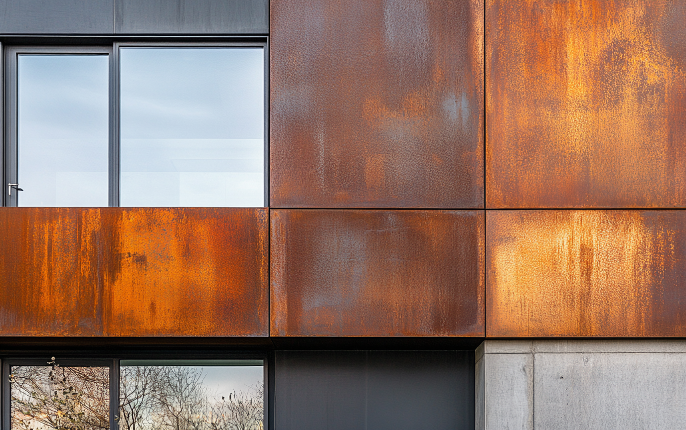 Iconic weathering-steel architecture